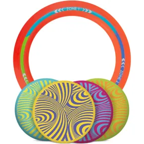 Frisbee Bocce 4 Dischi in Silicone Gioco da Esterno Spiaggia con Borsa