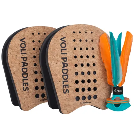 Set Paddle Badminton Volano 2 Racchette in Sughero Gioco da Esterno