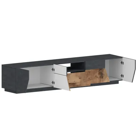 Mobile Porta TV 220 cm Report Acero Pereira 4 Ante Vano Cassetto Legno