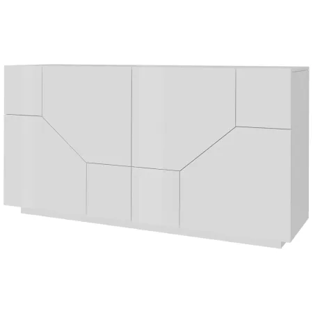Credenza da Soggiorno 200 cm Bianco Laccato Lucido 4 Ante 2 Ripiani