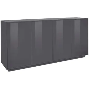 Credenza da Soggiorno 180 cm Antracite Laccato 4 Ante Push to Open