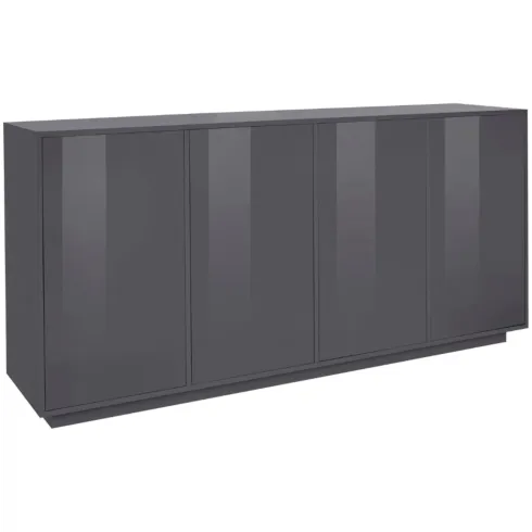 Credenza da Soggiorno 180 cm Antracite Laccato 4 Ante Push to Open