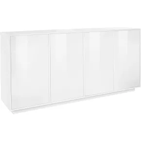 Credenza da Soggiorno 180 cm Bianco Laccato Lucido 4 Ante Push to Open