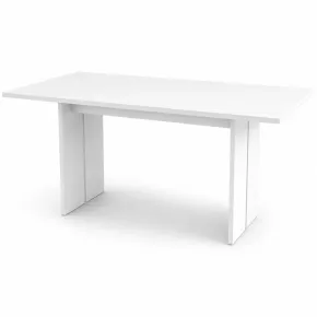 Tavolo da Pranzo 160x90 cm Bianco Lucido Rettangolare Legno Nobilitato
