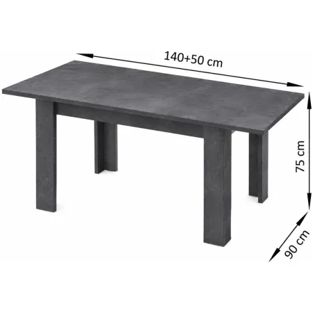 Tavolo Allungabile 140-190 cm Legno Bianco Lucido Moderno da Salotto