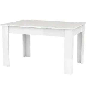 Tavolo Allungabile 140-190 cm Legno Bianco Lucido Moderno da Salotto