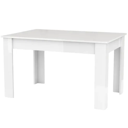 Tavolo Allungabile 140-190 cm Legno Bianco Lucido Moderno da Salotto