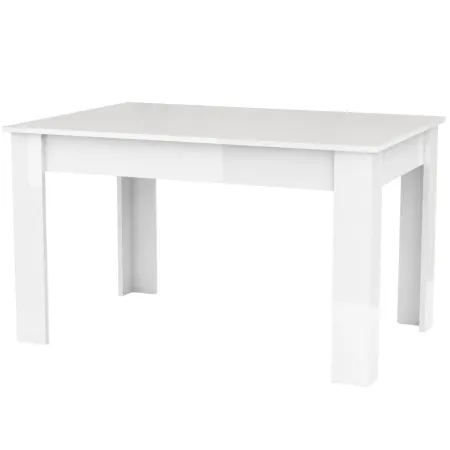 Tavolo Allungabile 140-190 cm Legno Bianco Lucido Moderno da Salotto