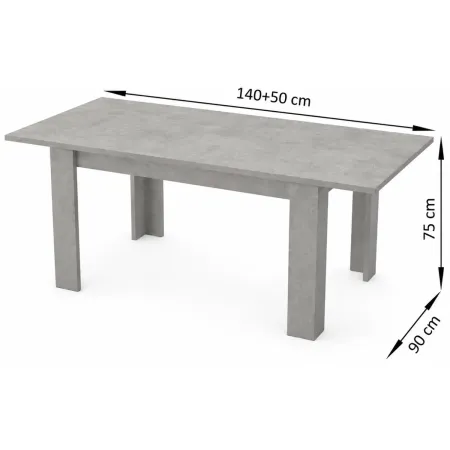 Tavolo da Pranzo Allungabile 140-190 cm Legno Cemento Bronx Soggiorno