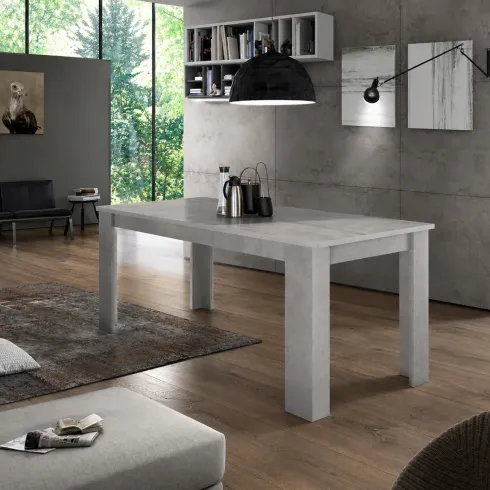 Tavolo da Pranzo Allungabile 140-190 cm Legno Cemento Bronx Soggiorno