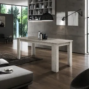 Tavolo Allungabile in Legno 140-190 cm da Salotto Grigio Cemento 2