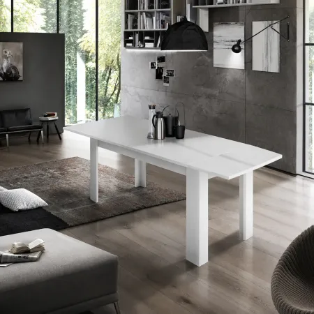 Tavolo da Pranzo Allungabile 140-190 cm in Legno Bianco Larice Moderno