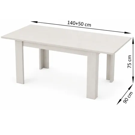 Tavolo da Pranzo Allungabile 140-190 cm in Legno Bianco Larice Moderno