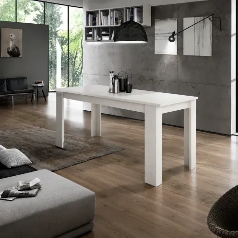 Tavolo da Pranzo Allungabile 140-190 cm in Legno Bianco Larice Moderno