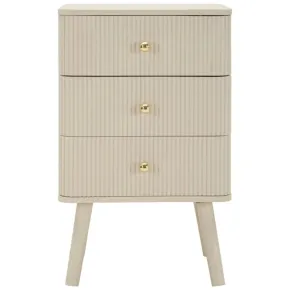 Comodino 3 Cassetti Bianco Pomelli Oro in Legno MDF Camera da Letto 2