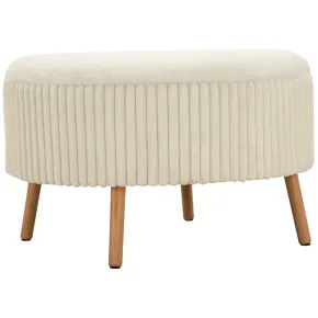 Pouf Rotondo Bianco 83x83 cm Imbottito Morbido per Soggiorno Relax