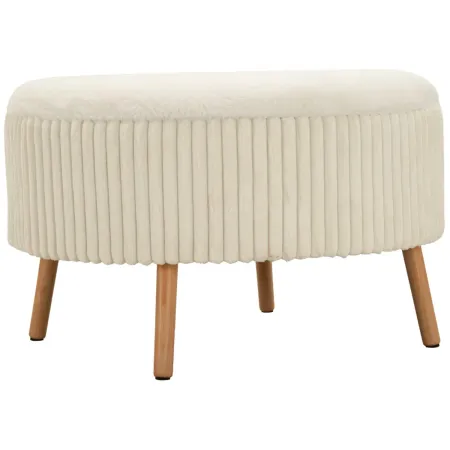 Pouf Rotondo Bianco 83x83 cm Imbottito Morbido per Soggiorno Relax