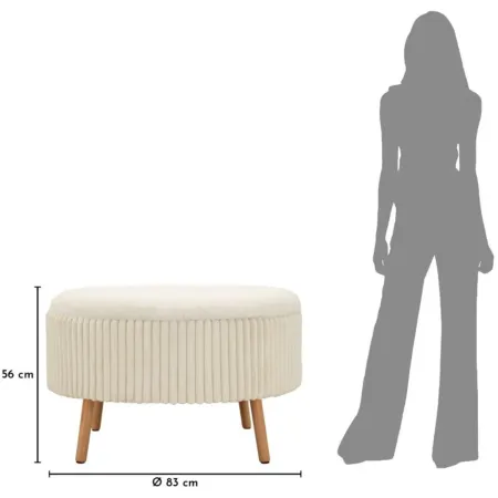 Pouf Rotondo Bianco 83x83 cm Imbottito Morbido per Soggiorno Relax