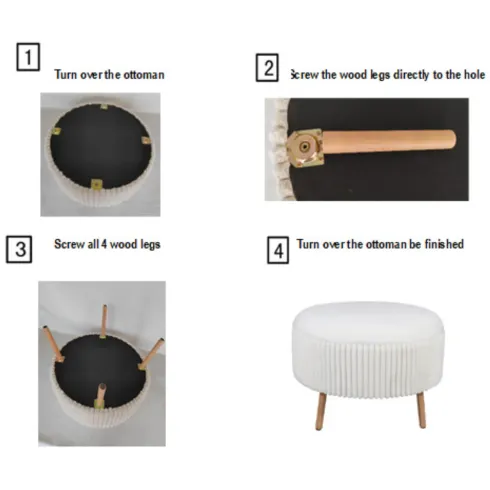 Pouf Rotondo Bianco 83x83 cm Imbottito Morbido per Soggiorno Relax