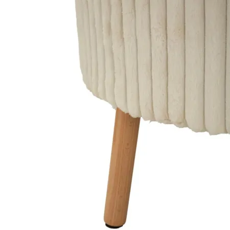 Pouf Rotondo Bianco 83x83 cm Imbottito Morbido per Soggiorno Relax