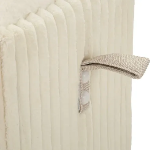 Pouf Panca Contenitore Bianco Imbottito Mdf Poliestere Camera da Letto