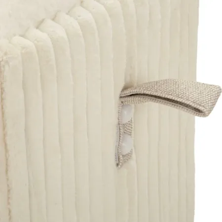 Pouf Panca Contenitore Bianco Imbottito Mdf Poliestere Camera da Letto