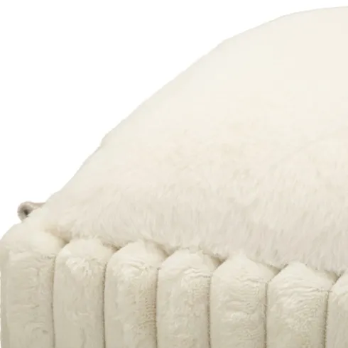 Pouf Panca Contenitore Bianco Imbottito Mdf Poliestere Camera da Letto