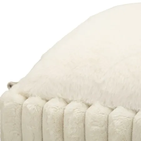 Pouf Panca Contenitore Bianco Imbottito Mdf Poliestere Camera da Letto