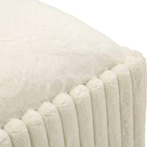 Pouf Panca Contenitore Bianco Imbottito Mdf Poliestere Camera da Letto