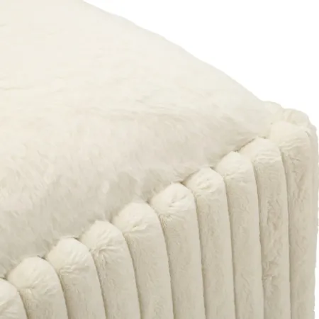 Pouf Panca Contenitore Bianco Imbottito Mdf Poliestere Camera da Letto