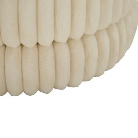 Pouf Letto Divano Bianco Rotondo Imbottito Mdf Poliestere Morbido