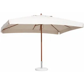 Ombrellone Oasis 3x4 Ecru Palo Centrale Legno Copertura Giardino Ombra Tavolo