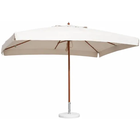 Ombrellone Oasis 3x4 Ecru Palo Centrale Legno Copertura Giardino Ombra Tavolo