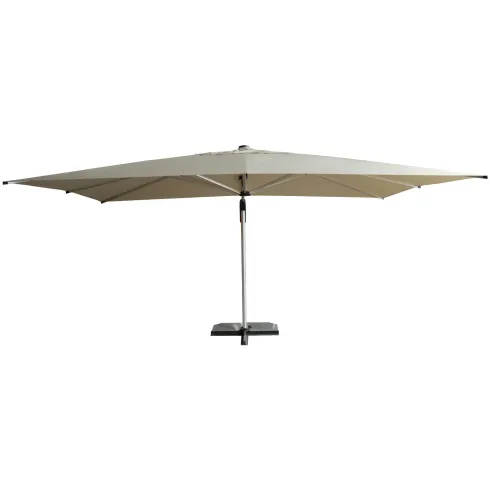 Ombrellone 3x4 Palo Laterale per Giardino Beige Antivento Base a Croce