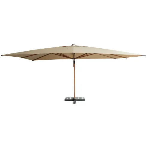 Ombrellone 3x4 Alluminio Effetto Legno Palo Laterale per Giardino Sabbia
