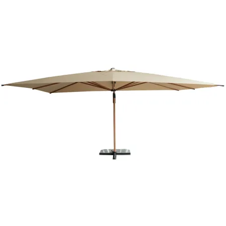 Ombrellone 3x4 Alluminio Effetto Legno Palo Laterale per Giardino Sabbia