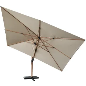 Ombrellone Decentrato Girevole Sabbia 3x4 da Giardino Effetto Legno 2