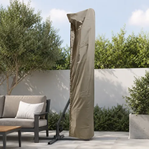 Custodia per Ombrellone Beige con Palo Decentrato in Poliestere Nylon