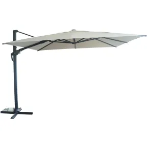 Ombrellone da Giardino Grigio 3x3 Palo Decentrato Alluminio Antracite