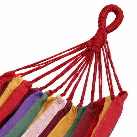 Telo Amaca a Sacco 100x200 cm da Esterno in Cotone Rosso Multicolore