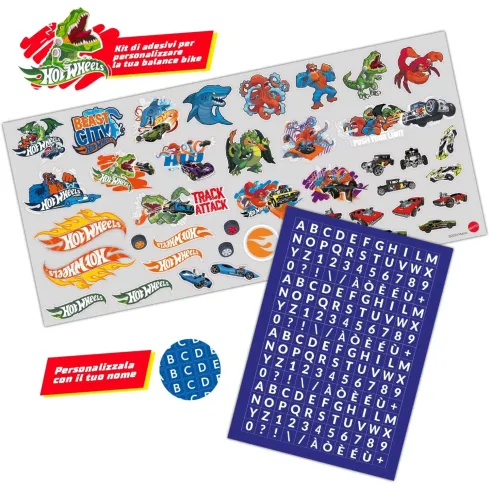 Bicicletta Bambini Hotwheels Senza Pedali 2-3 Anni Azzurro Arancione