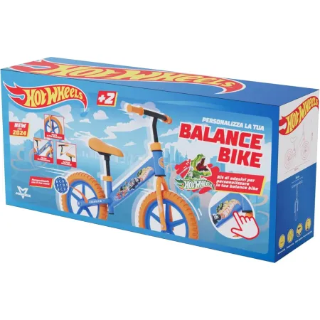 Bicicletta Bambini Hotwheels Senza Pedali 2-3 Anni Azzurro Arancione