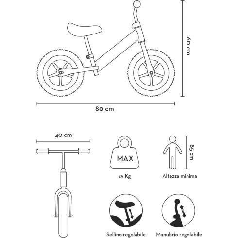 Bicicletta Bambini Hotwheels Senza Pedali 2-3 Anni Azzurro Arancione