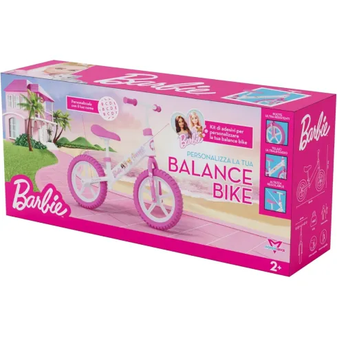 Bicicletta per Bambini Barbie Bianco Rosa Senza Pedali Balance Bike