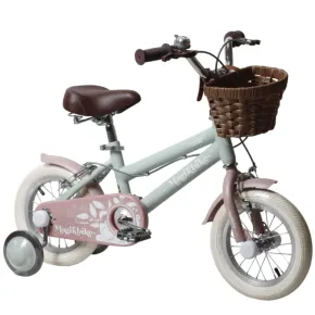 Bicicletta 12" Bambini Verde Sella Manubrio Regolabile Rotelle Cestino