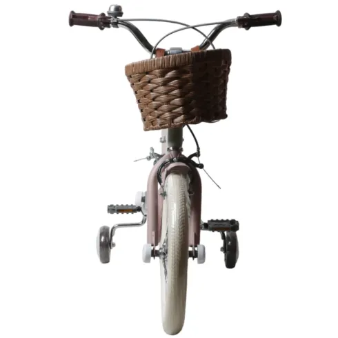 Bicicletta 16" Bambini Rotelle Removibili Verde Regolabile Cestino