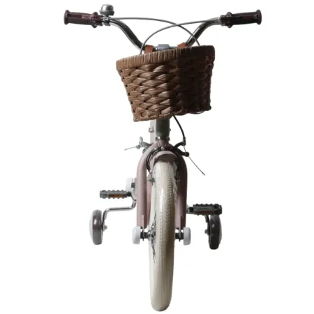 Bicicletta 16" Bambini Rotelle Removibili Verde Regolabile Cestino