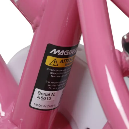 Bicicletta per Bambini 12" Unicorno Rosa Bianco con Rotelle Cestino