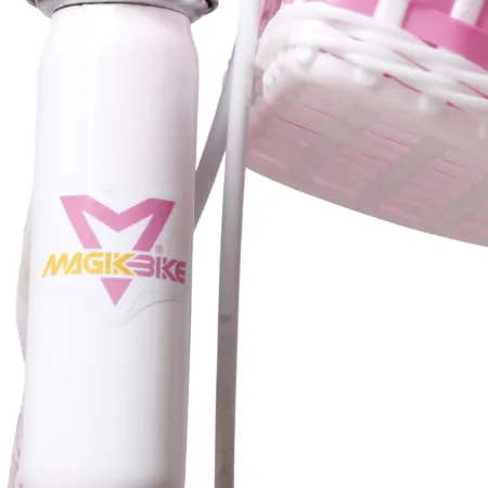 Bicicletta per Bambini 12" Unicorno Rosa Bianco con Rotelle Cestino