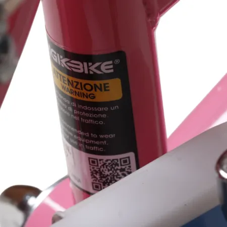 Bicicletta per Bambini 12" Unicorno Rosa Bianco con Rotelle Cestino